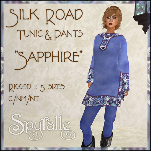 Spyralle Silk Road Tunic and Pants Sapphire