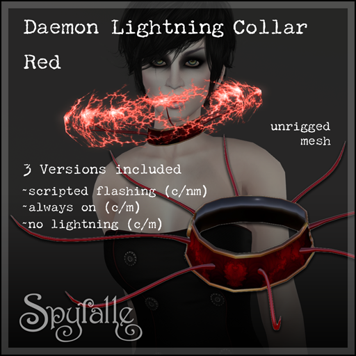 Spyralle Daemon Lightning Collar - Red