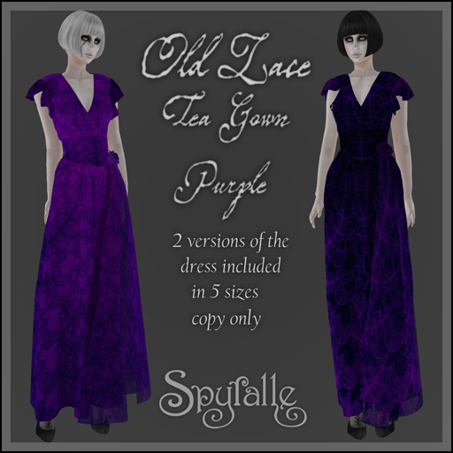 Spyralle Old Lace Tea Gown - Purple