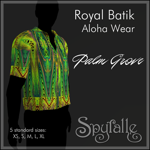 Spyralle Royal Batik Aloha Shirt - Palm Grove