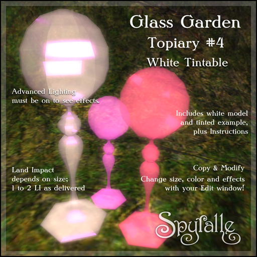 Spyralle Glass Garden Topiary #4 - White Tintable