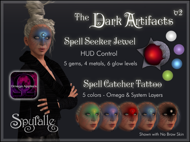 Spyralle Dark Artifacts - Spell Seeker implant and Spell Catcher tattoos