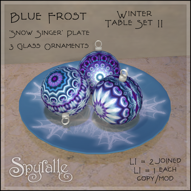 Spyralle Blue Frost Winter Table Set II